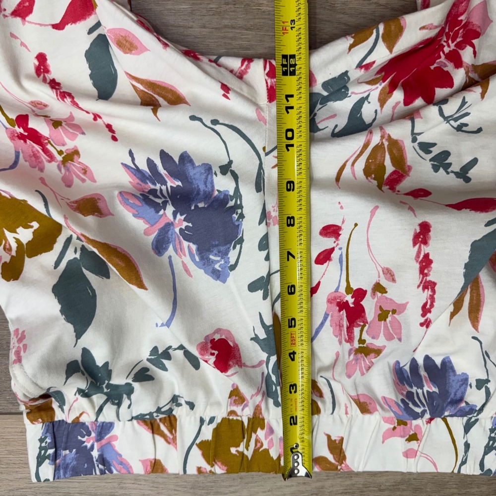 Pact Staycation Organic Cotton Floral Pajama Set Blue White Red Medium - Picture 12 of 14